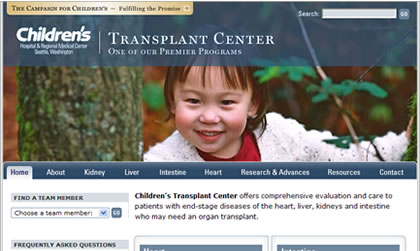 Seattle Children's Hospital Transplant Center website