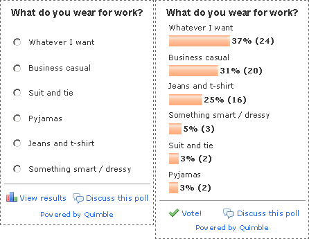 Quimble online poll redesign