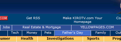 KIRO7 website has 3 rows of navigation