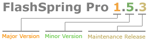 Flash Spring Pro version number explanation graphic