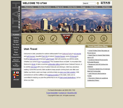 Utah state tourism website