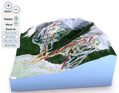 Whistler 3D ski area map