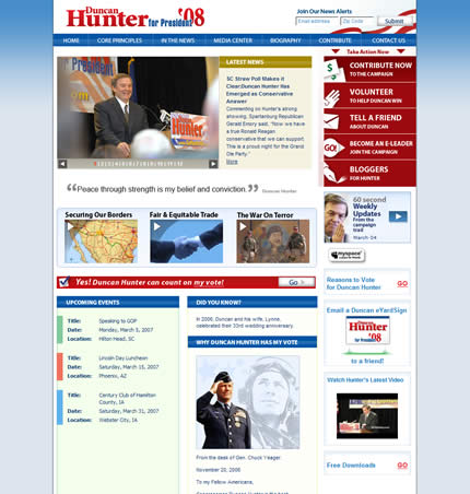 Duncan Hunter 2008 US presidential election website