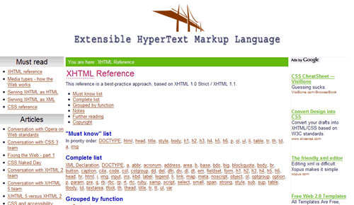 XHTML Reference [xhtml.com]