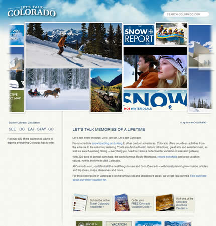 Colorado state tourism website: 2009