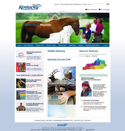 Kentucky state tourism website: 2009