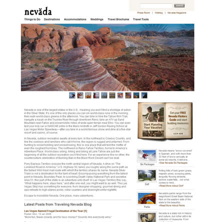 Nevada state tourism website: 2009