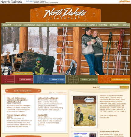 North Dakota state tourism website: 2009