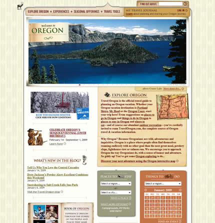 Oregon state tourism website: 2009
