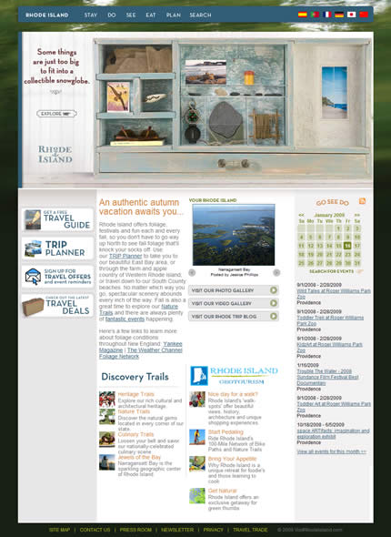 Rhode Island state tourism website: 2009