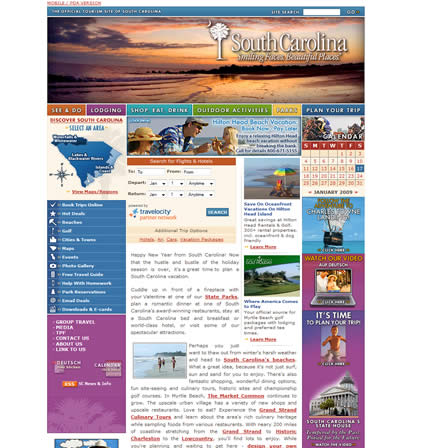 South Carolina state tourism website: 2009