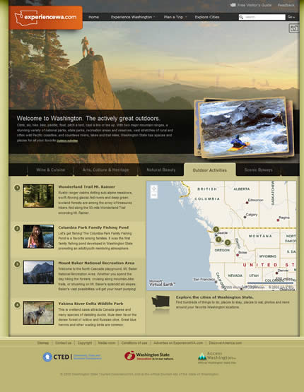 Washington state tourism website: 2009