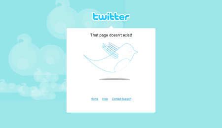 Twitter website 404 error page