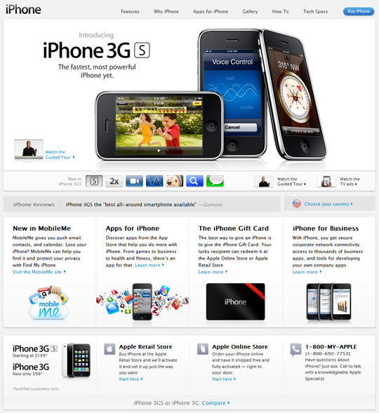 iPhone home page