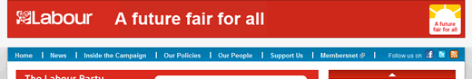 Labour Party website header