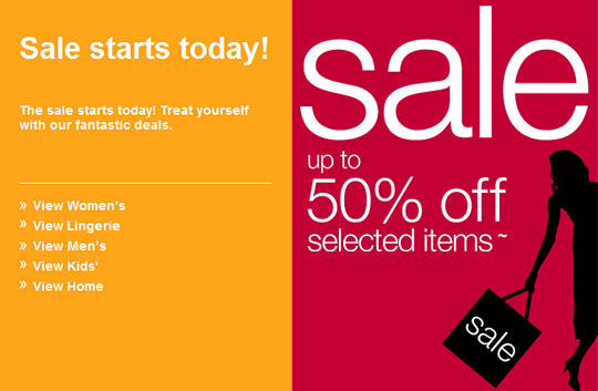 Marks and Spencer sale email design