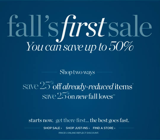 Talbots sale email design