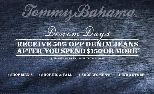 Tommy Bahama sale email design