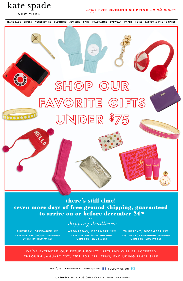 Shop Our Favorite Gifts Under $75 Kate Spade email