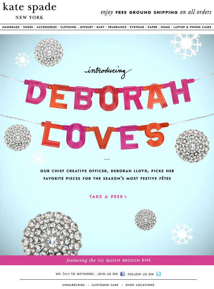 Introducing Deborah Loves Kate Spade email