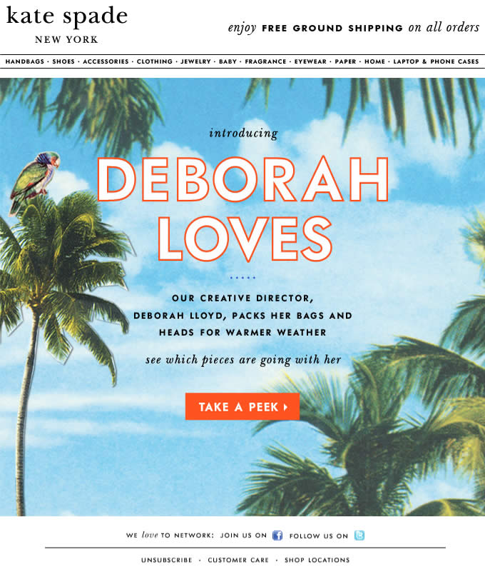 Introducing Deborah Loves Kate Spade email