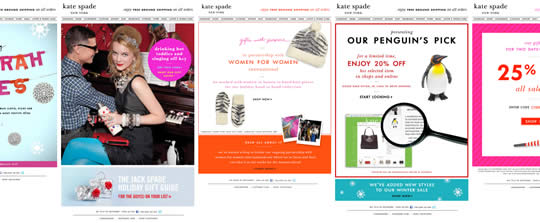 Kate Spade creates vibrant, bold email designs