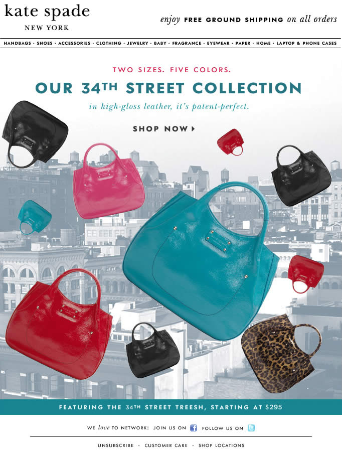Our 34th Street Collection Kate Spade email