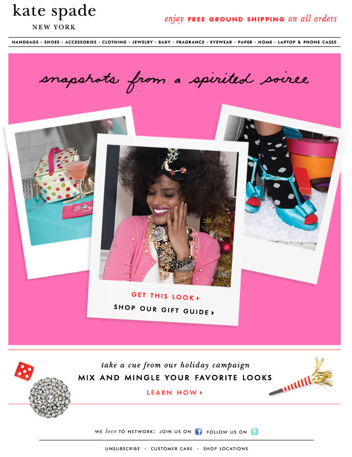 Snapshots from a spirited soiree Kate Spade email