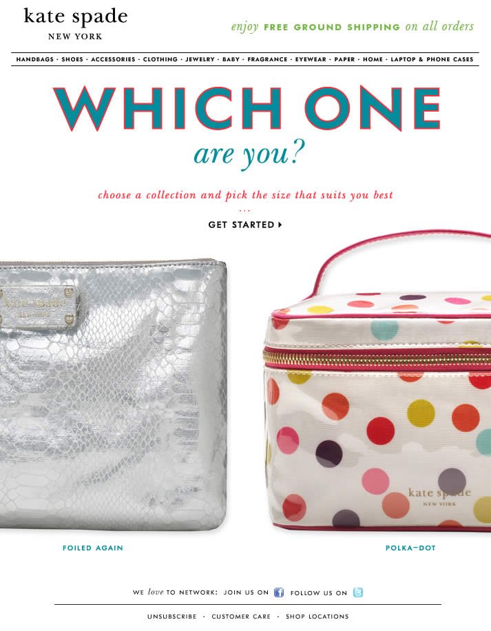 Which One Are You? Kate Spade email