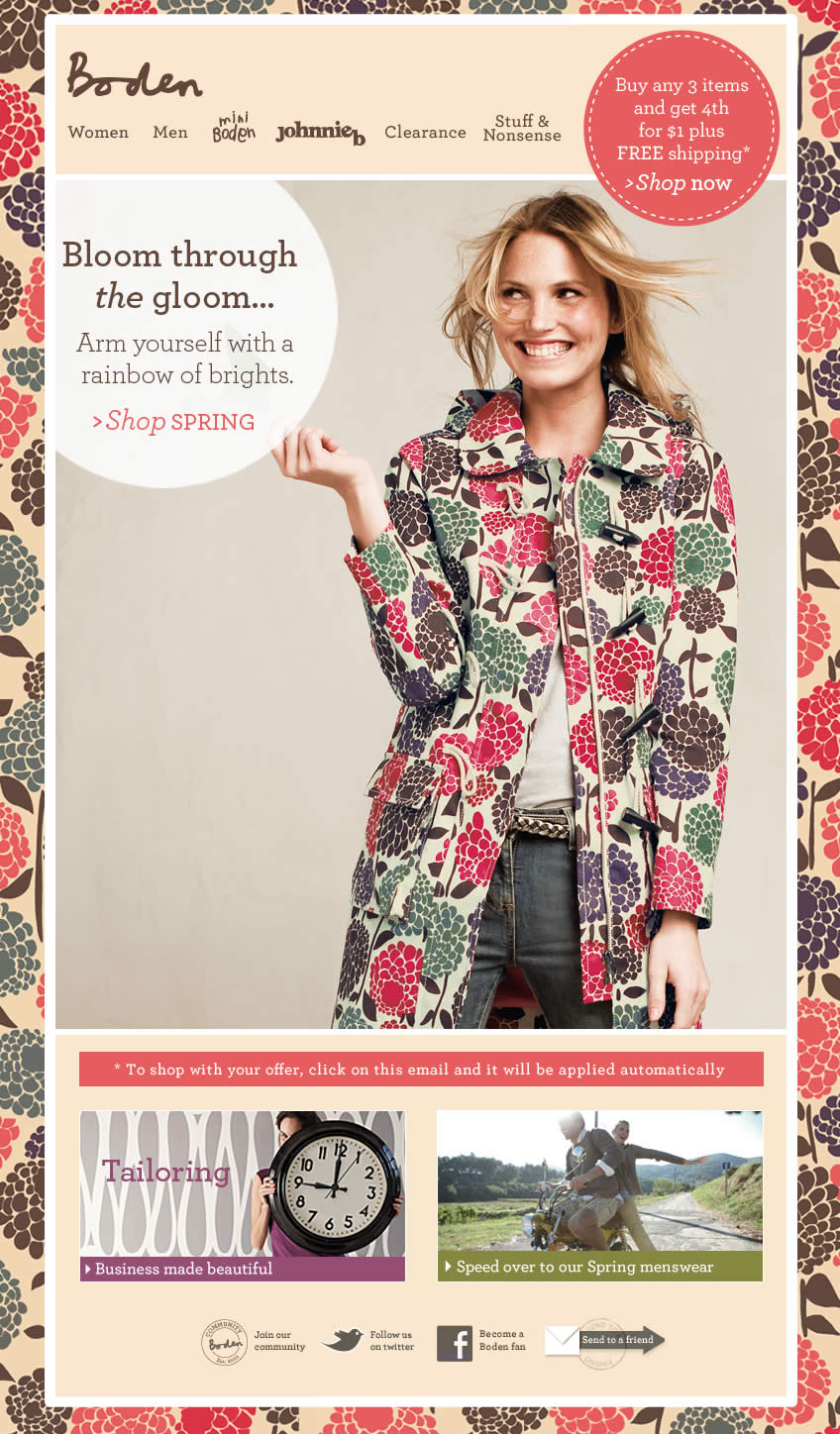 Bloom through the gloom... Boden email
