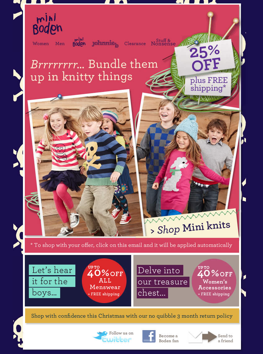 Bundle them up in knitty things Boden email