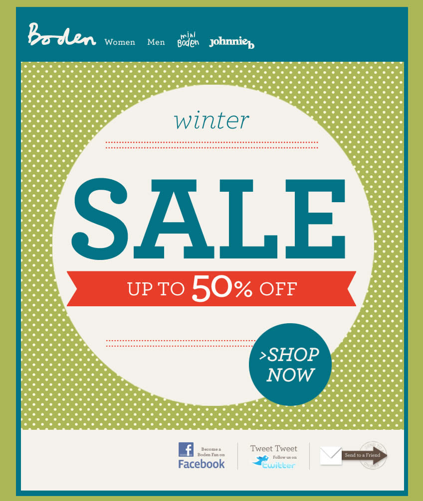Winter Sale Boden email