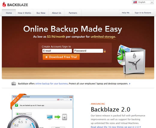 Backblaze website