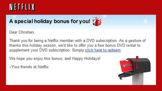 Netflix Christmas email