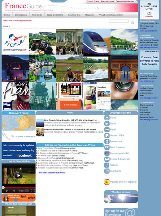 France tourism website
