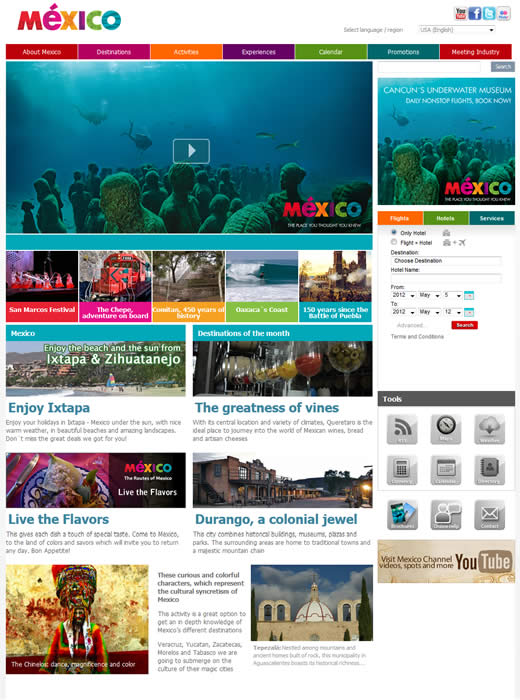 Mexico tourism website