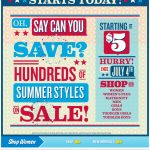 Old Navy email design: July 4th Sale