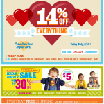 Old Navy email design: Valentines Day