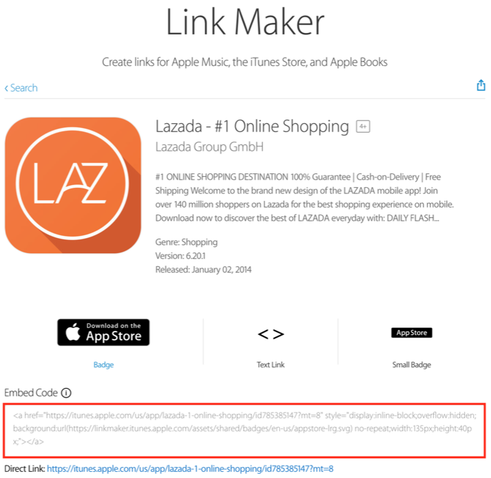 iOS App Button or Link Maker