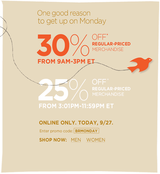 Banana Republic sale email design example