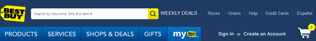 Best Buy Website Header Design Example