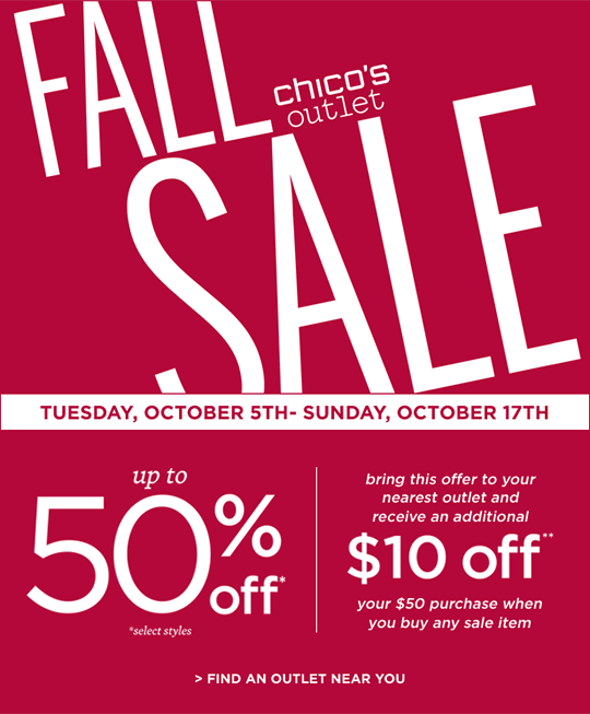 Chicos sale email design example