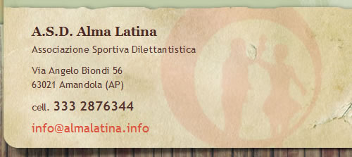 Contact information in Alma Latina website footer