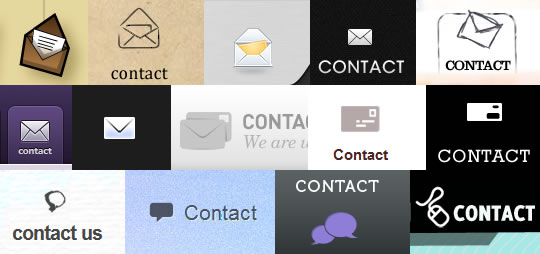 Examples of Contact Us navigation icons