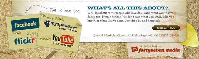 Edgepoint Church website footer design example