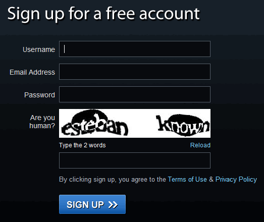 enjin signup form design example