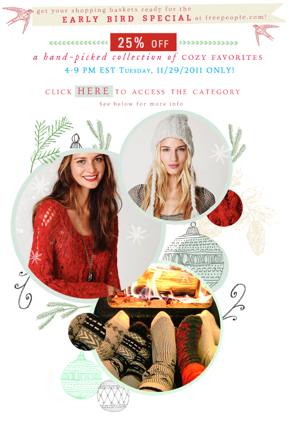 Free People holiday email animated GIF