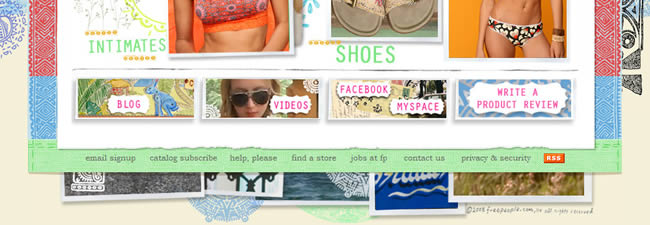 Free People website footer design example