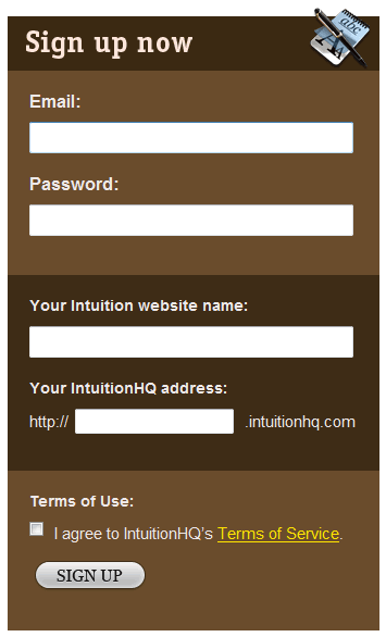 IntuitionHQ signup form design example