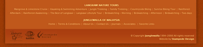 Junglewalla website footer design example